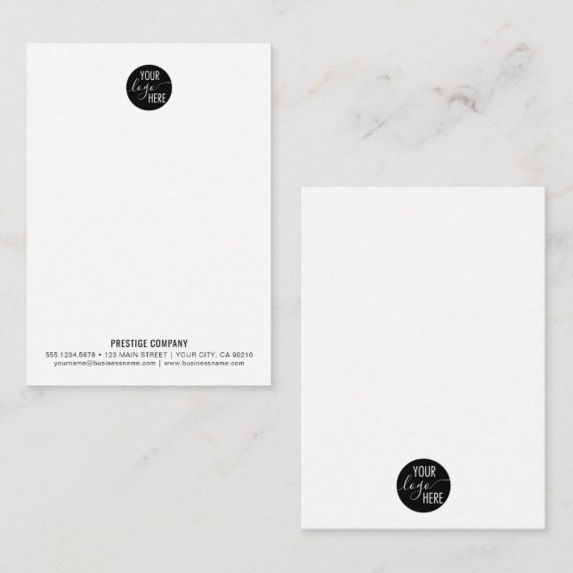 Minimalistisches Berufliches Firmenlogo Mitteilungskarte (Vorne/Hinten)