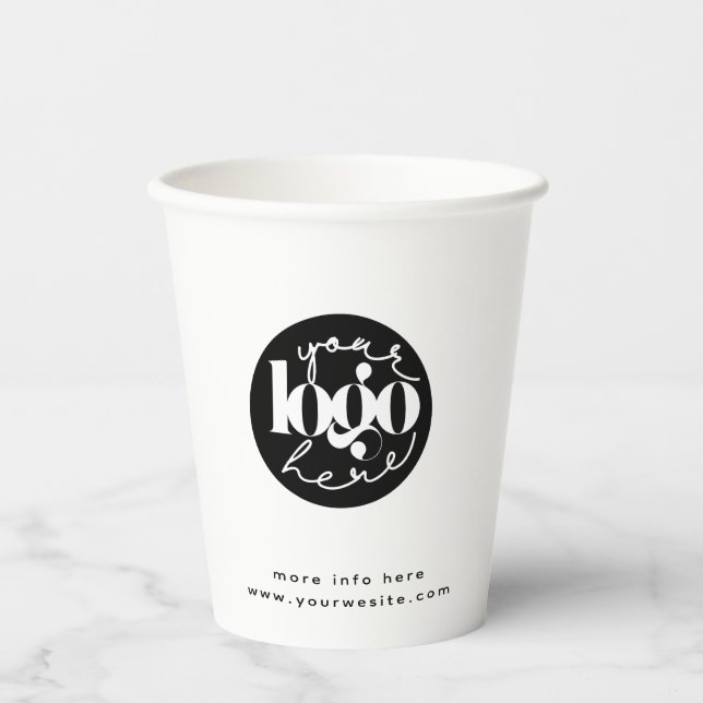 Minimalistisches Berufliches Firmenlogo Pappbecher (Vorderseite)