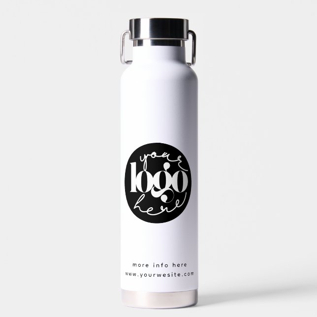 Minimalistisches Berufliches Firmenlogo Trinkflasche (Vorne)
