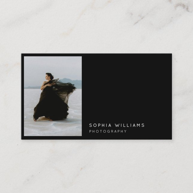 Minimalistisches Berufliches Foto QR Code Business Visitenkarte (Vorderseite)