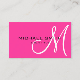 Minimalistisches berufliches heißes Rosa-Monogram Visitenkarte