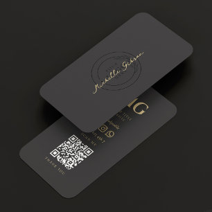Minimalistisches Berufliches Marketing Logo dunkel Visitenkarte