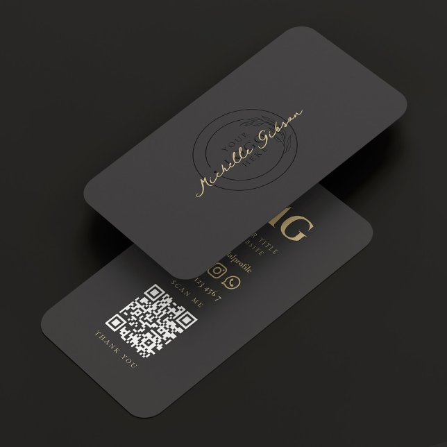 Minimalistisches Berufliches Marketing Logo dunkel Visitenkarte (Von Creator hochgeladen)