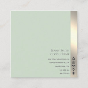Minimalistisches, berufliches Neo-Minze-Gold Quadratische Visitenkarte