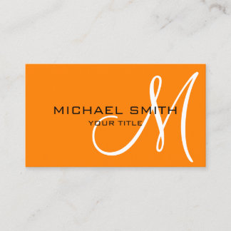 Minimalistisches Berufliches Orangenmonogramm Visitenkarte