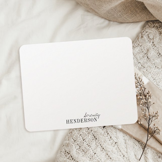 Minimalistisches berufliches personalisiertes Schr Mitteilungskarte (Minimalist professional personalized stationery note card)