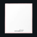 Minimalistisches berufliches personalisiertes Schr Notizblock<br><div class="desc">Elegantes modernes Design mit minimalistischem Typografie-Design mit farbenfroh rosa Rahmen, einfach und stilvoll. berufliche personalisierte Schreibwaren. Alle passenden Teile in der Sammlung anzeigen</div>