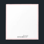 Minimalistisches berufliches personalisiertes Schr Notizblock<br><div class="desc">Elegantes modernes Design mit minimalistischem Typografie-Design mit farbenfroh rosa Rahmen,  einfach und stilvoll. berufliche personalisierte Schreibwaren. Alle passenden Teile in der Sammlung anzeigen</div>