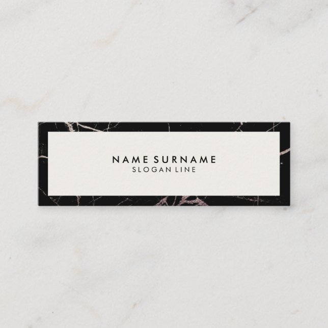 Minimalistisches berufliches schwarzes mini visitenkarte (Vorderseite)
