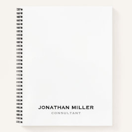 Minimalistisches Berufliches Weiß Notizbuch