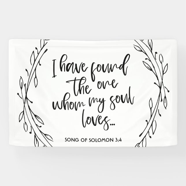 Minimalistisches Bibelzitat auf Solomon-Hochzeit Banner (Horizontal)