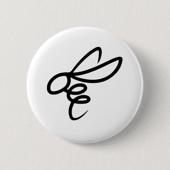 Minimalistisches Bienen-Liniendesign – Moderne ein Button (Vorderseite)