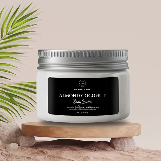 Minimalistisches Black Body Butter Kosmetisches Lo Adressaufkleber (Von Creator hochgeladen)