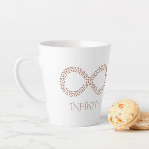 Minimalistisches Blatt-Unendlichkeitssymbol Elegan Milchtasse