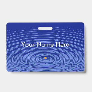 Minimalistisches Blau auf blauem Grafik-Ripple-Wel Ausweis
