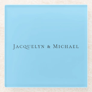 Minimalistisches Blau Einfaches Elegantes Klassisc Glasuntersetzer