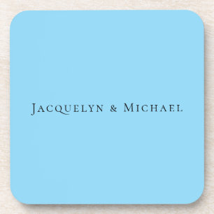 Minimalistisches Blau Elegantes Klassisches Design Getränkeuntersetzer