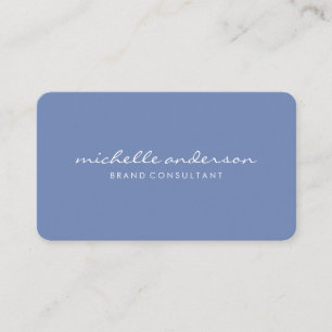 Minimalistisches Blau mit kursiver Schrift Visitenkarte