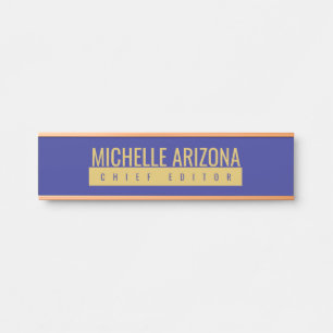 Minimalistisches Blau- und Golddesign, professione Türschild