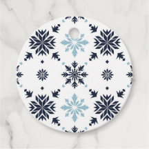 Minimalistisches Blau und Weiße Schneeflocken - Ge