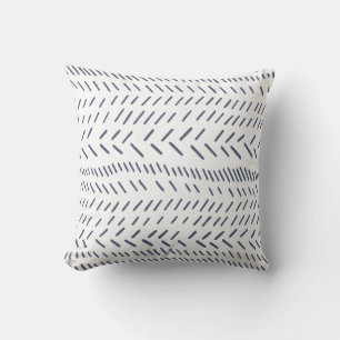 Minimalistisches blaues Dash-Muster Moderne Dekora Kissen