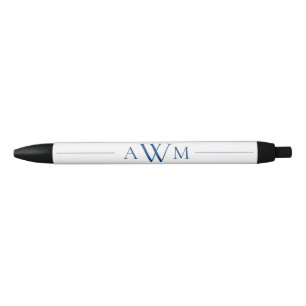 Minimalistisches blaues drei-Buchstaben-Monogramm Kugelschreiber