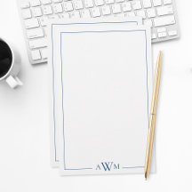 Minimalistisches blaues dreibuchstabiges Monogramm