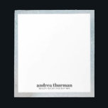 Minimalistisches blaues Glas Notizblock<br><div class="desc">Elegantes personalisiertes Notizblock mit Perlblauer Glastüre in Silbertönen. Perfekt,  um Geschenke oder Paket für Online-Bestellungen,  Schreiben Sie eine persönliche Note für einen professionellen Look.</div>