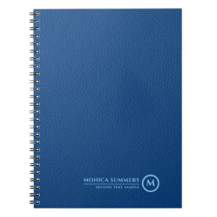 Minimalistisches blaues Ledertext mit individuelle Notizblock
