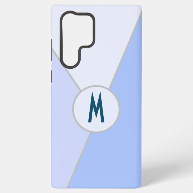 Minimalistisches blaues monochromatisches Dreieck Samsung Galaxy Hülle (Rückseite)