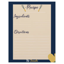Minimalistisches, blaues Rezept