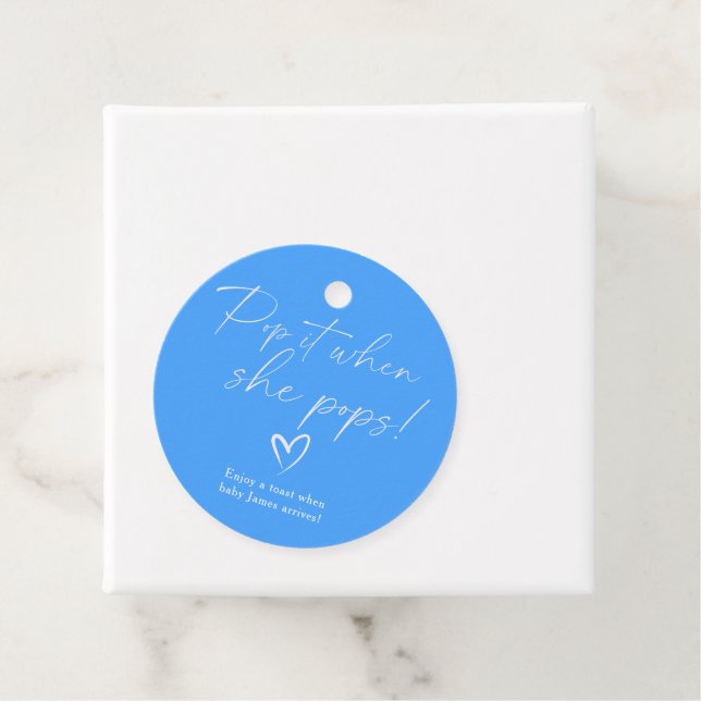Minimalistisches Blue Baby Duschbad Pop Geschenkanhänger (Beispiel)