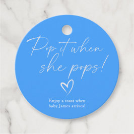 Minimalistisches Blue Baby Duschbad Pop Geschenkanhänger