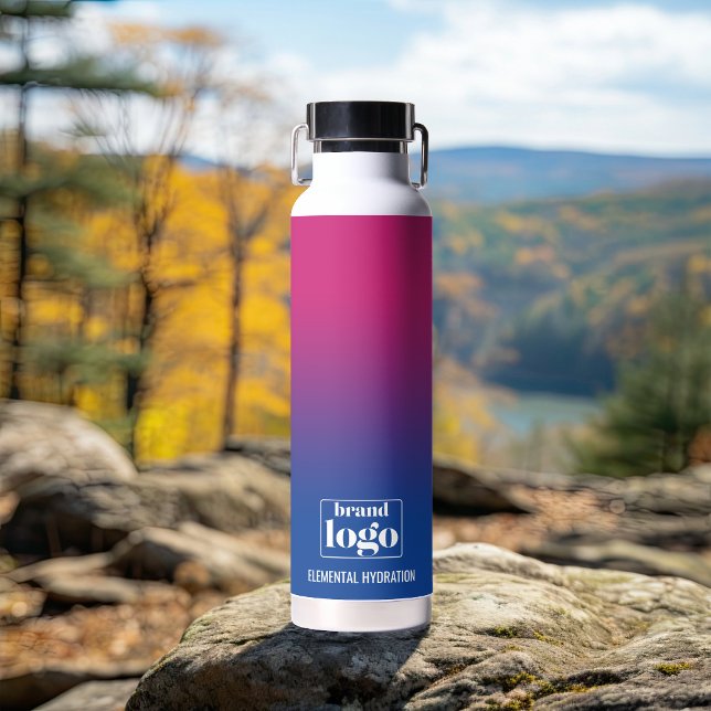 Minimalistisches Blue Violet Gradient Elementarlog Trinkflasche (Von Creator hochgeladen)