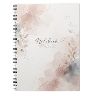 Minimalistisches Blumen Notizbuch | Ästhetisches W Notizblock