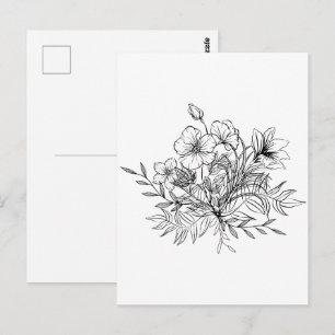 Minimalistisches BlumenBouquet Postkarte