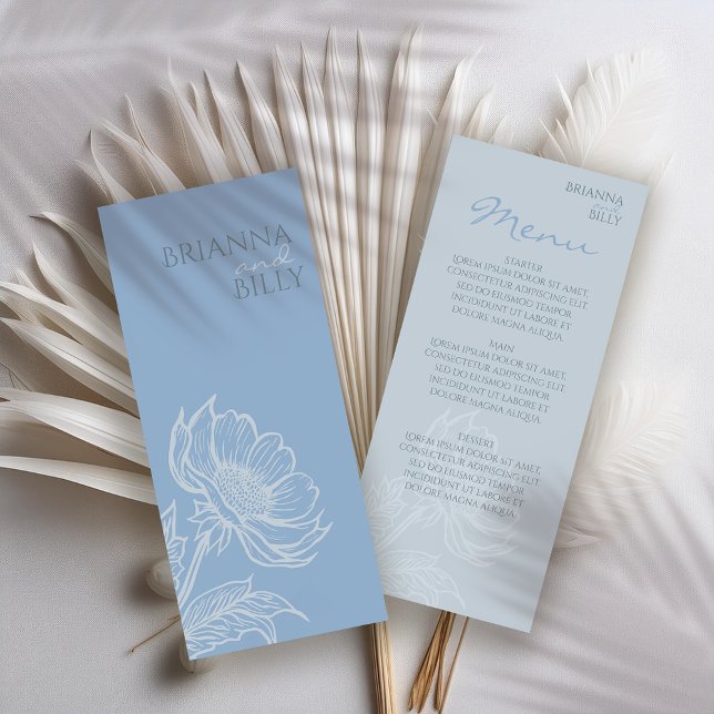 Minimalistisches Blumenmenü Menükarte (Von Creator hochgeladen)