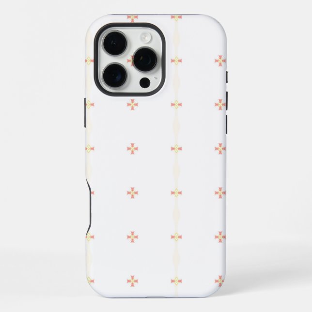 Minimalistisches Blumenmuster auf weißem Hintergru iPhone 16 Pro Max Hülle (Rückseite)