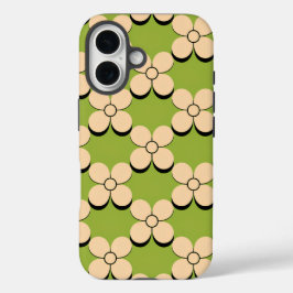 Minimalistisches Blumenmuster - Cremetälle auf Oli iPhone 16 Hülle