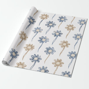 Minimalistisches Blumenmuster Daisy (5) Geschenkpapier
