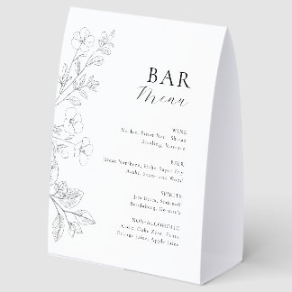 Minimalistisches Blumenschild für die Bar-Getränke Tischaufsteller