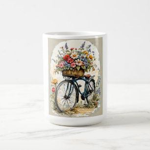 Minimalistisches Boho Floral Bicycle Kaffeetasse