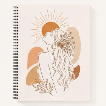 Minimalistisches Boho-Frauen-Kunstnotizbuch