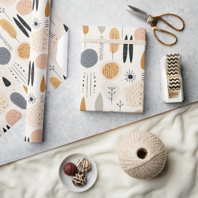 Minimalistisches Boho-Papier Geschenkpapier (Kunsthandwerk)