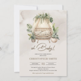 Minimalistisches Boho tropisches Baby Baby Baby Ba Einladung