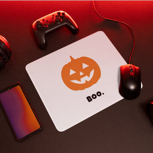 Minimalistisches BOO. Kürbis – Minimalist Hallowee Mousepad