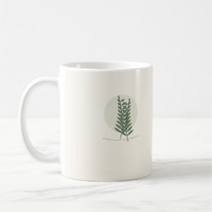 Minimalistisches Botanisches Blatt des Waldgrünen  Kaffeetasse