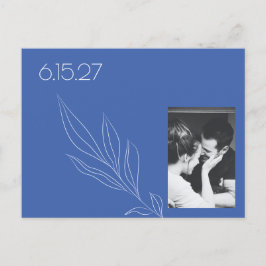 Minimalistisches botanisches blaues Foto Save the Postkarte