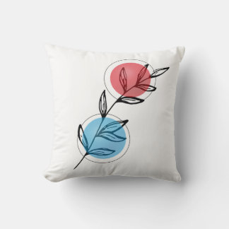 Minimalistisches botanisches Drehkissen - Schwarze Kissen