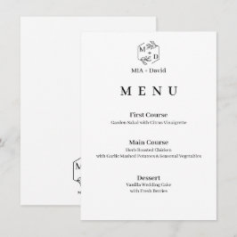 Minimalistisches Botanisches Elegantes Monogramm H Menükarte